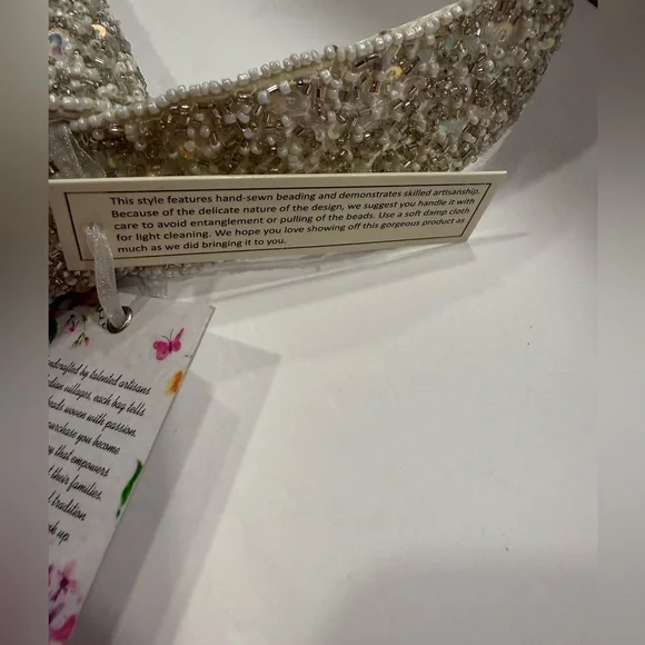 MADE IN INDIA Christmas beaded Shoulder Bag NWT - Picture 9 of 12